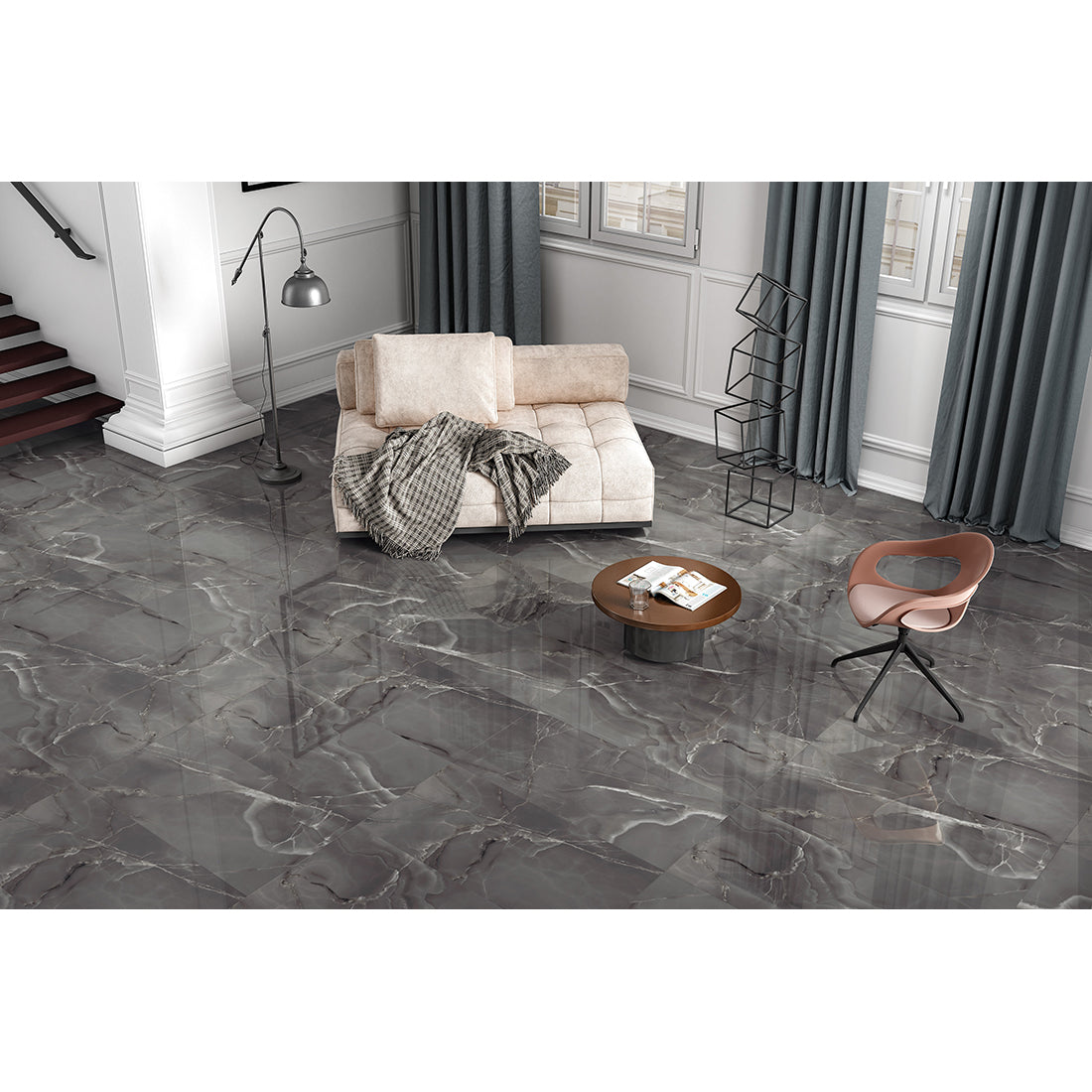 Onyx Prime tiles 60x120 Gris Polished